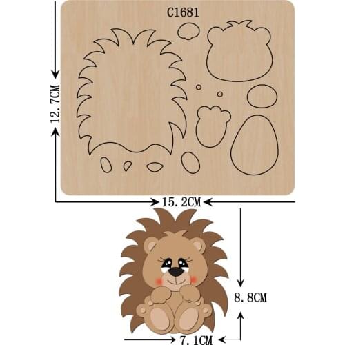 New Hedgehog Wooden Die Scrapbooking C1681 Cutting Dies Multiple Sizes
