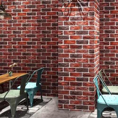 Beibehang new Retro blue brick nostalgic 3D stereo imitation brick wallpaper coffee restaurant bar web cafe red brick wallpaper