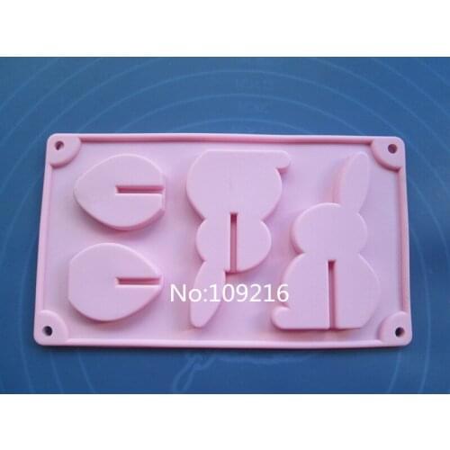 Wholesale!! 1pcs Rabbit and Egg Green Good Quality 100% Food Grade Silicone Chocolate/Pudding/Jelly/Ice Bakeware DIY mold