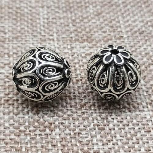 925 Sterling Silver Spiral Swirl Oval Bicone Beads for Bracelet Necklace