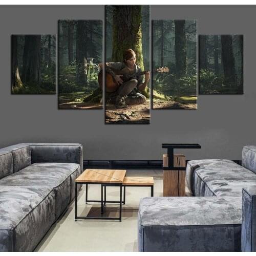 Posters and Prints Gaming Room The Last of Us 5 Panels Canvas Painting Wall for Living Room Decoration Set Picture