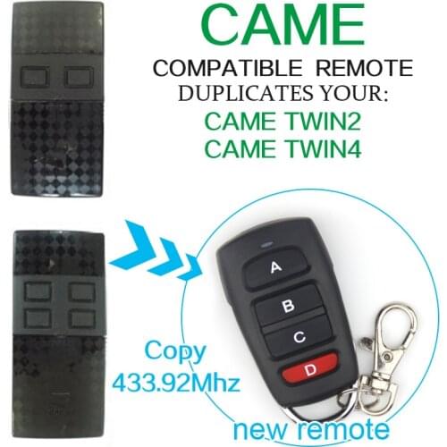 CAME TWIN2 CAME TWIN4 remote control duplicator 433.92mhz gate garage door CAME TWIN2 TWIN4 remote control 433mhz