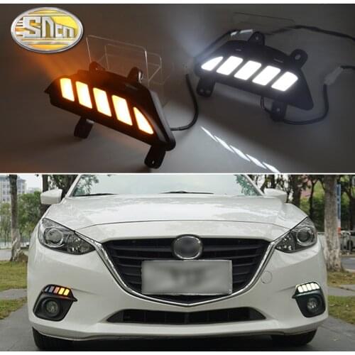 LED Daytime Running Light For Mazda 3 2014 2015 2016 Dynamic Turn Signal Relay Waterproof Car DRL 12V Fog Lamp Decoration Lamp