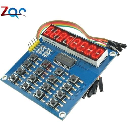 TM1638 8-Bit LED Digital Tube 16 Button Keyboard Module Development Board with Dupont Wire for Arduino