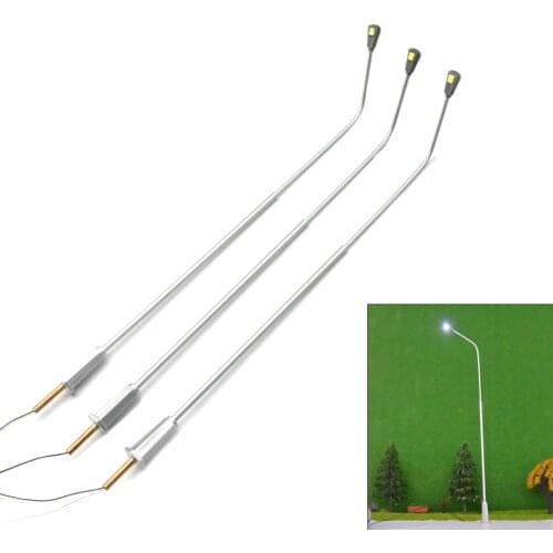 10pcs 19.5cm 1/50 scale model Metal copper Streets Lamp LED architectural Modelmaking Lamppost Model Railway Street Lighting