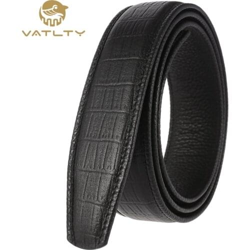 VATLTY 2021 Mens leather belt without buckle high-quality natural cowhide 3.5cm official authentic business belts for men