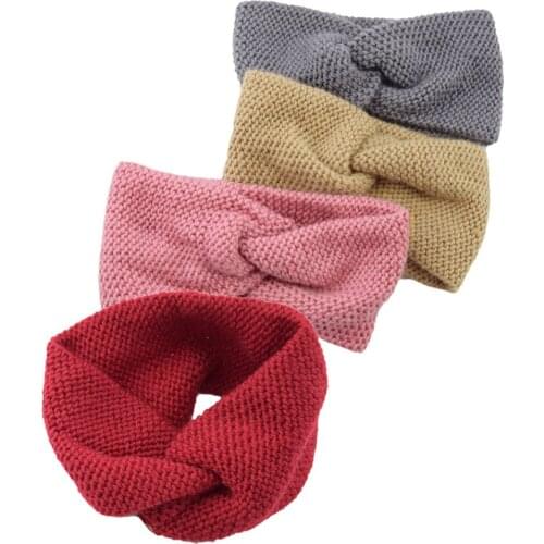 Knitted wool cross hair band double layer sports headband ear protection headgear hand hair accessories warm washing hair hoop