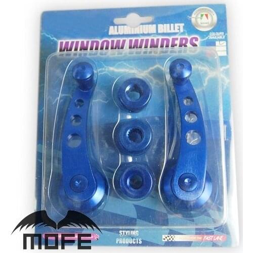 Billet Aluminum Manual Window Crank Winder Adapter Blue For Truck Car Door