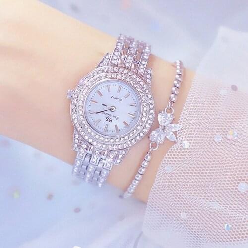 2020 Women Watches Gold Top Selling Iced Out Ladies Bracelet Watch Full Diamond Square Watches for Women Colck Chronoscope reloj