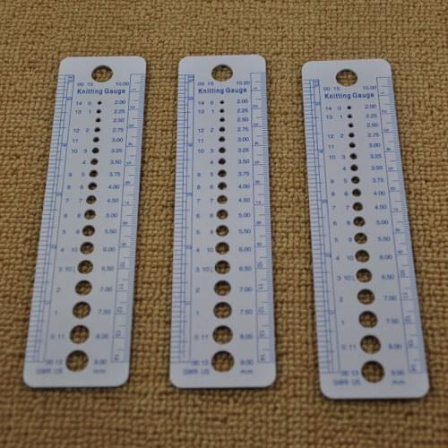 1Pc Ruler Tool All In One US UK Needle Gauge Inch cm Canada Sizes Knitting 2-10mm