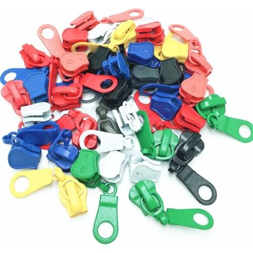 10PCS Metal Zipper Slider For Nylon Zipper 5#, Multicolor 5# Nylon Zipper Puller, DIY sewing Kits Zipper Kits