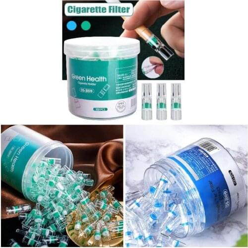 100Pcs Disposable Tobacco Cigarette Filter Smoking Reduce Tar Filtration Cleaning Holder TS1 Cigarette Accessories