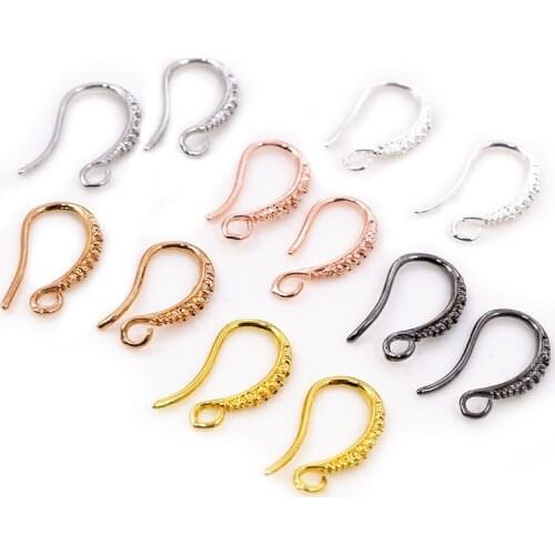 17x10mm 20pcs Silver Gold Rhodium Plated Earring Findings Earrings Clasps Hooks Fittings DIY Jewelry Making Accessories Earwire