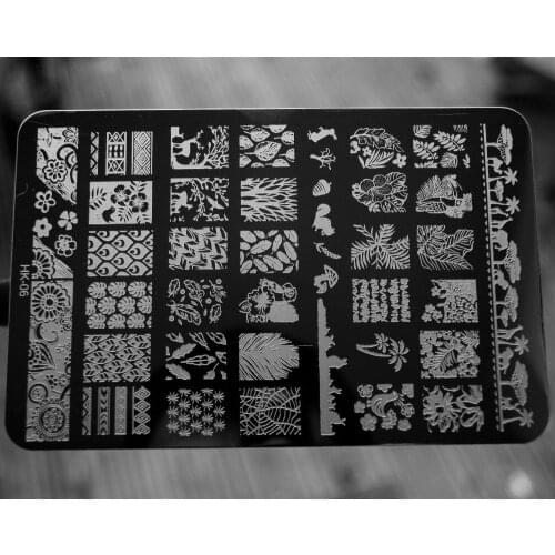 2017 NEW 14.5*9.5CM HK Large Nail Art Templates Image Stamp Plate Scraper DIY Polish Nail Art Manucure Tools HK-06,free shipping