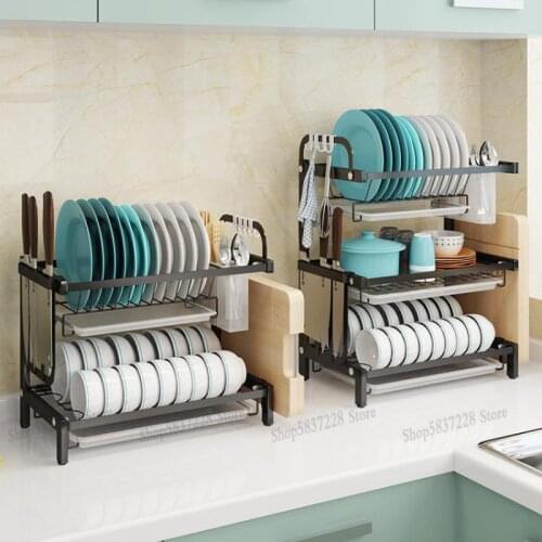304 Stainless Steel Cupboard Rack, Drain Rack, Kitchen Storage Rack, Dish, Plate, Knife, Utensil, Chopsticks Storage Box
