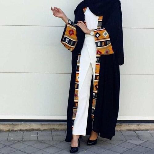 Abaya Muslim Print Dress Cardigan Long Robe Gowns Kimono Jubah Ramadan Middle East Thobe Worship Service Islamic Prayer Clothing