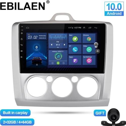 EBILAEN Car Radio Player For Ford Focus 2 Mk2 2004-2011 Hatchback Android 10.0 Autoradio Navigation Multimedia Camera Headunit
