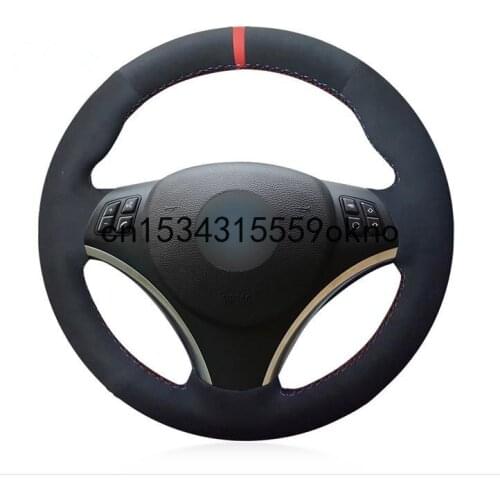 DIY Black Leather Steering Wheel Cover For BMW F87 M2 F80 M3 F82 M4 M5 F12 F13 M6 X5 M F86 X6 M F33 F30 M Sport