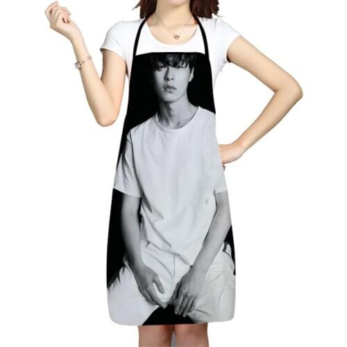 Lee Jae Wook Actor Pattern Oxford Fabric Apron For Men Women Bibs Home Cooking Baking Cleaning Aprons Kitchen Accessory