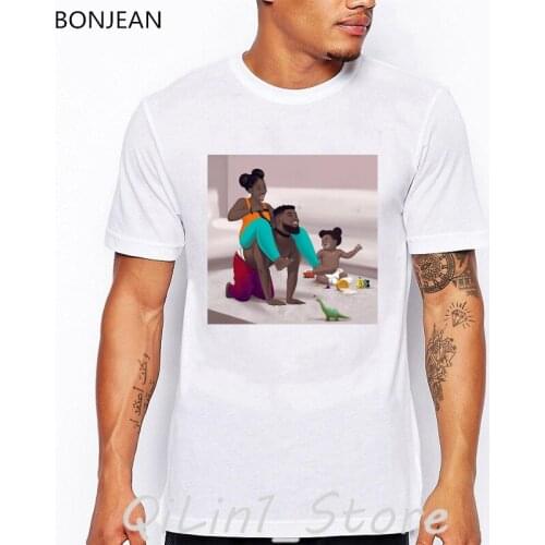 Happy black family printed oversized t shirt men funny t shirts summer top mens tshirt homme Melanin anime shirt white t-shirt