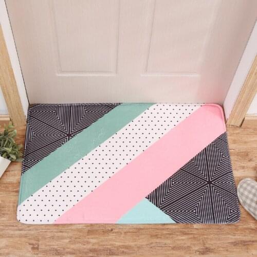 Geometric Bathroom Carpet Nordic Rugs For Living Room Anti-slip Kitchen Carpet Door Mat For Bath Flannel Alfombra Bedroom Mat