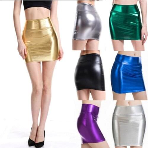 Hot Sexy Women PU Faux Leather Micro MINI Skirt Tight Pencil Skirt Wet Look Club DS Dance Wear Skirt Fantasy Erotic Wear