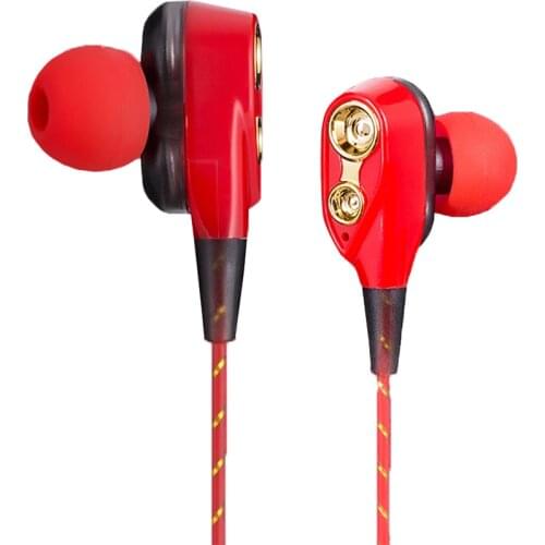 1.2m Cable 3.5mm Connector Dual Moving Coils Gaming Earphones with Volume Control Microphone Noise-Cancelling Wired Headset