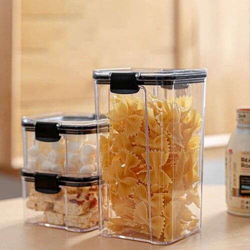 Food Storage Box Noodles Multigrain Storage Tank Stackable Lid Sealed Cans Kitchen Refrigerator Transparent Plastic Container