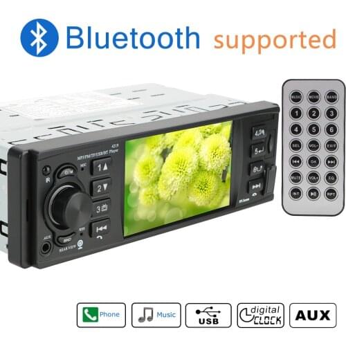 LEEPEE Car Radio Audio Video MP5 Player 1 Din 4.1 Inch ISO Remote Multicolor Lighting Bluetooth 4.2 TF USB Fast Charging