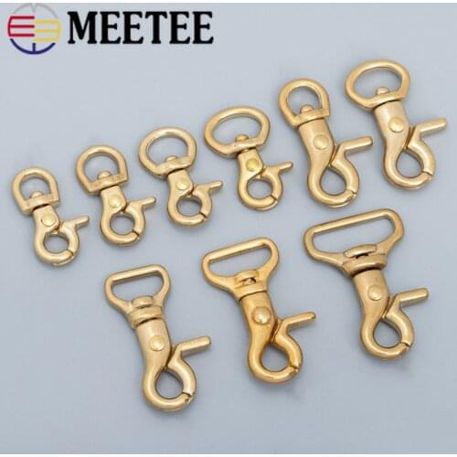 Meetee 2/5Pcs 8-25mm Solid Brass Buckle Bag Lobster Clasp Swivel Trigger Clips Dog Snap Buckles Strap Clamp Hang Hook Accessory