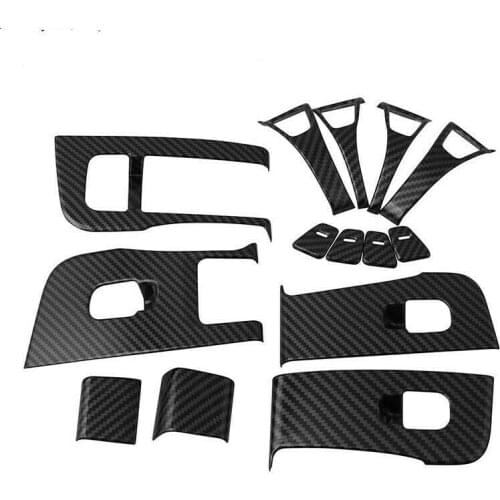 For Tesla Model 3 Window Lift Switch Panel Sticker Overlay Decal Carbon Fiber