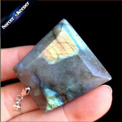 Real Natural Gray Moonstone Raw Gem Stone Ornament Handicraft Rainbow Labradorite DIY Crystal Pendant Necklaces for Gift SS480