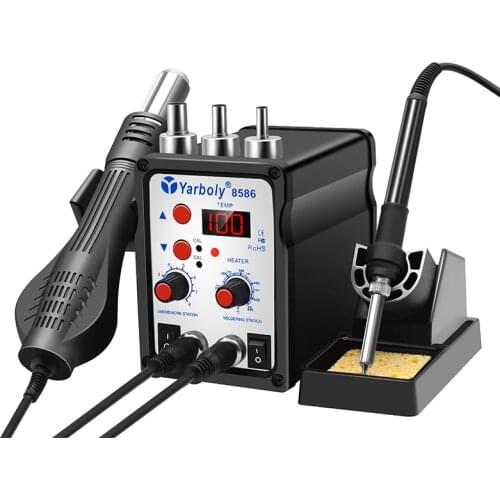 8586 2 In 1 ESD Hot Air Gun Soldering Station Welding Solder Iron For IC SMD Desoldering vs 858 8858 858D 8858D 8032 8018lcd