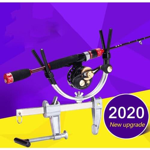 Upgrade Boat Bridge Aluminium Alloy Fishing Rod Pole Rest Stand Bracket Rack V Type Support Holder Adjustable Clamp Tackle Tools