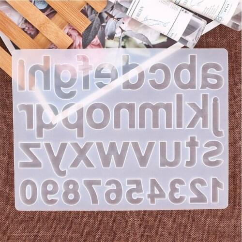 Crystal Epoxy Resin Mold Alphabet Letter Number Pendant Casting Silicone Mould DIY Crafts Jewelry Key Chain Making Tools