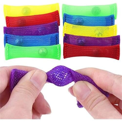 Sensory Toys Marbles Ball Autism ADHD Anxiety Therapy Toys EDC Stress Relief Hand Fidget Toys Braided Mesh Easy Bend With Marble