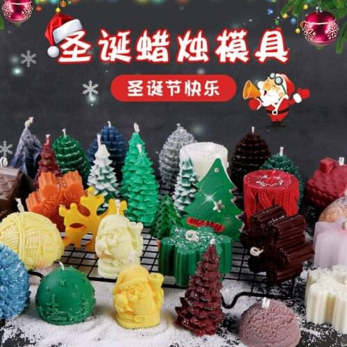 3D Christmas Tree Cedar Candle Silicone Mold DIY Scented Candle Christmas Mold Baking Accessories Molds Silicone