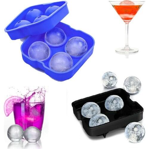 Dia 4.5CM Silicone Ice Cube Maker Flexible Freeze Whiskey Ice Moldes De Silicona Sphere Round Ice Ball Mold Ice Tray Party Bar