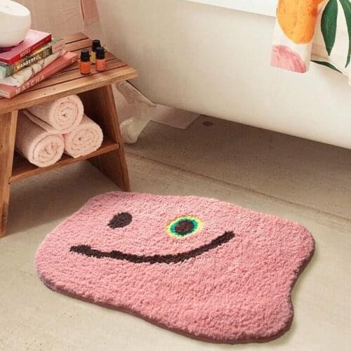 Nordic Carpet Pink Fluffy Bathroom Rug Cute Floor Mat Bath Room Floor Tub Mat Absorbent Anti Slip Pad Bathmat Doormat Room Decor
