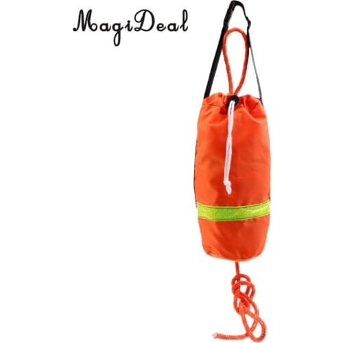 MagiDeal High Strength Nylon Kayak Water Floating Life Line Rescue Throw Rope Bag 21/31m Reflective & Orange for Rafting Boating