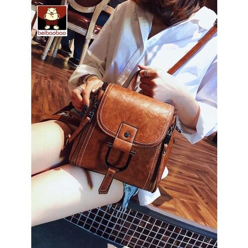 North bag double shoulder bag womens backpack 2020 new bag womens bag crossbar Korean versatile fashion soft leather single