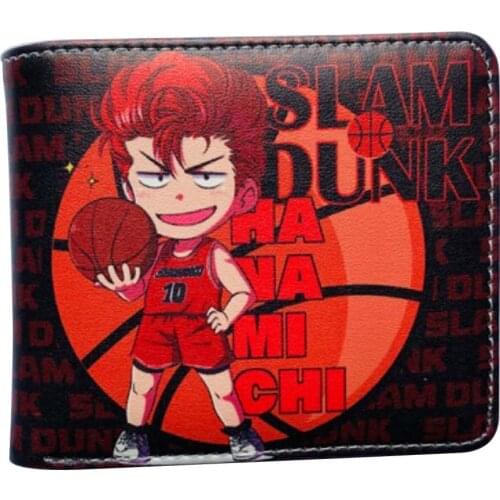 Japanese anime wallet slam dunk shohoku male wallet Coin Pocket Card Holder Zipper Coin Purse