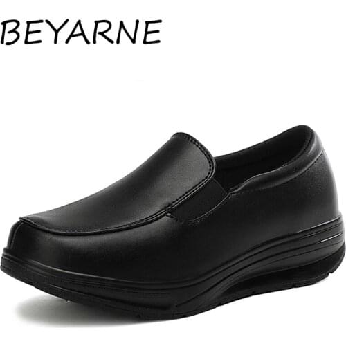 BEYARNE Moccasins Woman Nurse Work Walking Wedge Shoes Shake Shoes