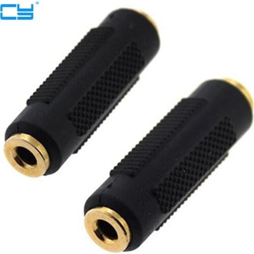 10Pcs 3.5mm Female to 3.5 mm Female F/F Audio Adapter Coupler Metal Gold Plated Connector