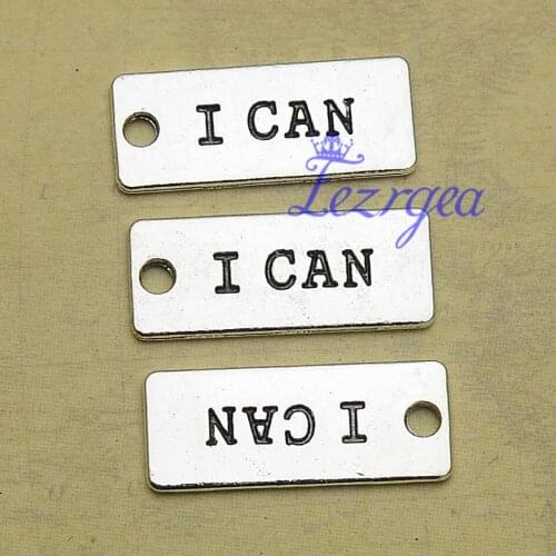 20pcs/lot--20x8mm, Antique silver plated I can charms,DIY supplies, Jewelry accessories