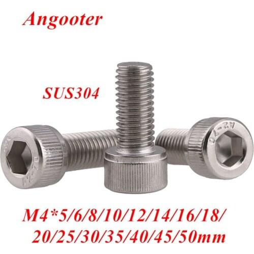 20pcs M4 DIN912 Allen socket head screw 304 stainless steel A2 Hexagon socket head cap screws hex socket screw