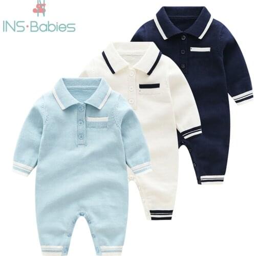 2021 Newborn baby boy Knitted rompers Baby Clothes Infant Boy Overall Children Outfit Autumn Knitted Baby girls Casual clothing
