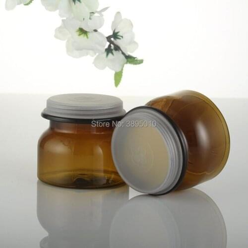 60ml Empty amber Bottle Bath Salt Bottle Mask PET Bottle Packaging Cosmetic Containers F362