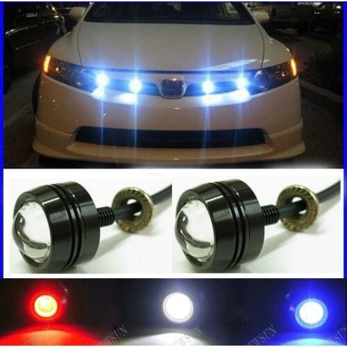 2PC 12V 3W Car LED Fog Reverse Light LED Eagle Eye White DRL Daytime Running Tail Backup Parking License Brake Light