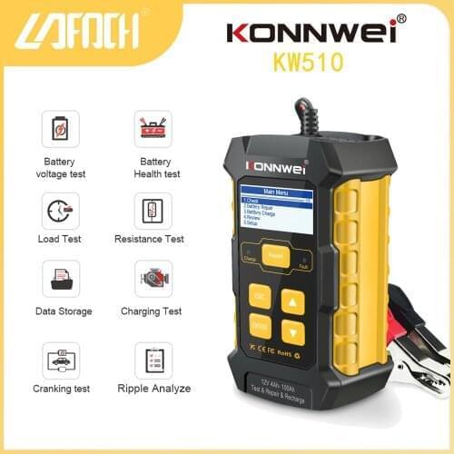KW510 Car Recharge Tool and Battery Tester 12V Battery Maintainer for Cranking and Charging Systems